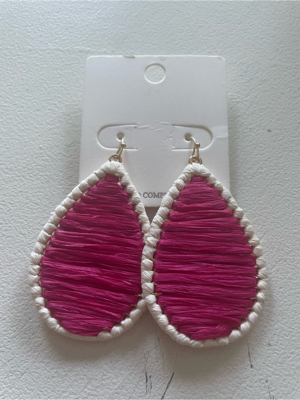 Pink Teardrop Woven Statement Earrings - Women Jewelry